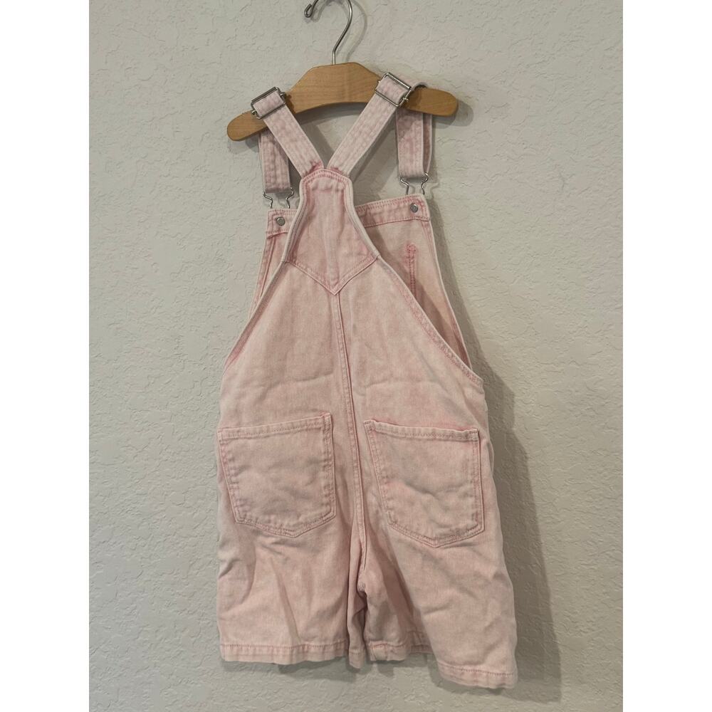 H&M Girls Denim Pink Overalls Sz 7Y Shortall - Picture 3 of 4